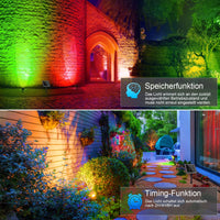 1 x RAW Customer Returns MEIKEE Solar Spotlight RGB with Remote Control 4 Pack Garden Lighting Solar 10 Colors 12 Cycle Modes 2 Brightness Timing Function IP66 Waterproof Solar Garden Lights for Outdoor Garden, Path, Tree - RRP €34.27