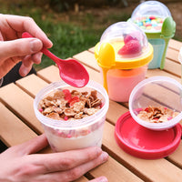 1 x RAW Customer Returns CRYSTALIA Yoghurt Cup to Go with Lid Set of 4 500ml 100 BPA FREE Cereal Cup to Go, Porridge To Go, for Breakfast, Fruit Container Cereal Containers Yoghurt to Go Cup with Spoon - RRP €21.76