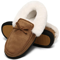 1 x RAW Customer Returns Mishansha Winter Slippers Women Warm Slippers Memory Foam Slippers Women Cozy Cotton Slippers Non-Slip Slippers Brown Size 43 - RRP €20.99