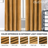 1 x RAW Customer Returns CUCRAF Opaque Velvet Curtain with Eyelets, Thermal Insulated Curtains, High Quality Soft Blackout Curtain for Living Room, Bedroom, Set of 2, H225 x W140cm, Gold - RRP €35.28