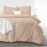 1 x RAW Customer Returns Utopia Bedding bed linen 200x200 set - microfiber duvet cover 200x200 cm 2 pillowcases 80x80 cm - beige - RRP €19.39