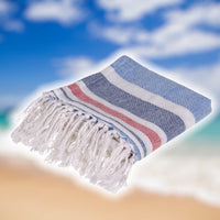 1 x Brand New MIJOMA Hamam Towel Beach Towel Bath Towel Sauna Towel Sports Towel Shower Towel Yoga Blanket Fouta Pareo Sarong for Spa Sports Travel Naturally Soft Lightweight Unisex 80 x 170 cm, Striped Pattern Yellow and White  - RRP €19.98