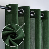 1 x RAW Customer Returns MIULEE Curtains Bedroom Curtain Dark Green Curtain Living Room Linen Look Curtains with Eyelets Window Semi-Transparent Curtain Modern Interior Balcony Door Kitchen Curtains 140 x 245 cm - RRP €36.39