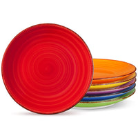 1 x RAW Customer Returns vancasso BONITA dinner plate stoneware, dinner plate set 6 people, 21.5 cm plate set, tableware for dishwasher and microwave, pasta plate, breakfast plate, cake plate, warm color - RRP €36.99