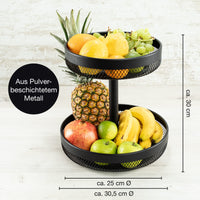 1 x RAW Customer Returns Moritz Moritz Black Metal Fruit Stand - Modern Black Fruit Bowl - Black Fruit Basket for storing Fruit, Vegetables and Bread - RRP €35.1