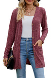 1 x Brand New MAGIMODAC Women s Thin Jacket Cardigan Lightweight Causal Autumn Winter Jumper with Buttons and Pockets Wine Red S - RRP €27.6