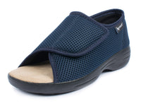 1 x RAW Customer Returns Aerosoft Rehab Sandal Stretch 14 Women Men Velcro Width GH Non-Slip Blue, 42  - RRP €59.95