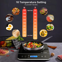 1 x RAW Customer Returns Aobosi induction hob 1 plate, induction hob, portable single induction hob with 10 power levels 10 temperature settings, 10-hour timer, made of glass ceramic - RRP €60.49