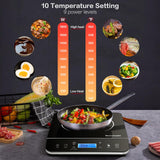 1 x RAW Customer Returns Aobosi induction hob 1 plate, induction hob, portable single induction hob with 10 power levels 10 temperature settings, 10-hour timer, made of glass ceramic - RRP €60.49