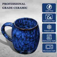 1 x RAW Customer Returns 750 ml Extra Large Ceramic Coffee Mugs, Handmade Textured Glaze Very Large Tea Cup for Office and Home, with Large Handle, Microwave, Refrigerator and Dishwasher Safe Star Blue  - RRP €26.99