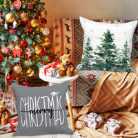 1 x Brand New Lanpn 4 pieces cushion cover Christmas cushion cover 40 x 40 cm, modern winter forest decorative Christmas cushions 40 x 40 for Christmas decoration Christmas bed linen sofa decorations gray  - RRP €11.09