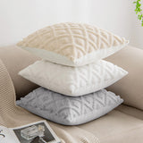 1 x RAW Customer Returns MIULEE Spring Cushion Covers Set of 2 Wool Sofa Cushions Soft Throw Pillows Soft Cushion Cover Couch Cushion Decorative Pillowcase for Sofa Bed Living Room Bedroom 50 x 50 cm White - RRP €19.99