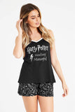 1 x RAW Customer Returns Harry Potter Women s Short Pajama Set Pajamas Women Teenagers with Cami Top and Sleep Shorts Loungewear Cotton Gifts S-XL Black, XL  - RRP €19.16