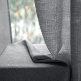 1 x RAW Customer Returns MIULEE Sheer Linen Voile Curtains Living Room with Rings for Bedroom Living Room Elegant Modern Home Windows 140X280 CM Dark Gray - RRP €38.64