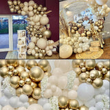 21 x Brand New QIUQI Beige Balloon Garland Kit, 125pcs White, Gold, Beige Balloons for Girls, Birthday Parties, First Communion Balloons, Weddings, Baby Showers, Anniversaries - RRP €263.13