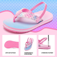 1 x RAW Customer Returns IceUnicorn Toe Separator Children s Flip Flop Boys Girls Sandals Summer Beach Sling Back Pink, 28 29EU  - RRP €18.85