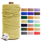 1 x Brand New Macrame Yarn 3mm x 200m 656ft - 100 Cotton Yarn, Colored Macrame Cord Cotton Cord, Macrame Cord for DIY Crafts, Khaki - RRP €11.09