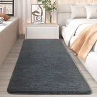 1 x RAW Customer Returns Color G Deep Pile Rug Bedroom Washable Rug Runner Shaggy Non-Slip Bed Rug Bedroom Living Room Indoor Floor Mat Decoration 50 x 120 cm, Grey  - RRP €35.05