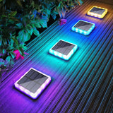 1 x RAW Customer Returns Lacasa Solar Floor Lights Outdoor, 4 Pack RGB Color Changing Solar Lights for Outdoor LED Path Lights Garden Solar Lamps with Auto ON OFF Light Sensor for Stairs Driveway Yard Patio, IP68 Waterproof - RRP €45.99