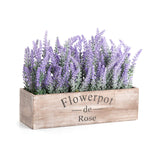 2 x Brand New velener Artificial Flower Potted Lavender Plant for Home Decor Wooden Tray, 14 Long  - RRP €59.98