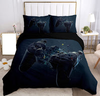 1 x RAW Customer Returns SHUAIG Gaming Duvet Cover Gamepad Bedding Set Bedding Set Microfiber Print Bed Sheet and Pillow Cover. Black Concept, 220x240cm  - RRP €39.99