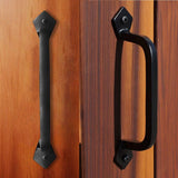 1 x RAW Customer Returns LONTAN 2 pieces barn door handle black sliding door handle 203 mm hole spacing barn door handle door handle black handles furniture handle balcony door outside black handles for garden gate wood - RRP €30.24