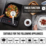 1 x RAW Customer Returns Induction Cooker AUCMA Induction Cooktop Portable Multifunction Induction Cooktop 2000W, Electric Cooktop with LED Display, 24 Hour Timer - RRP €65.1