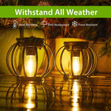 1 x RAW Customer Returns BUCASA Solar Lamps for Outdoor Hanging, Pack of 2 Metal Solar Lanterns for Outdoor Use with Larger LED Light Bulb, IP65 Waterproof Solar Lights Garden Decoration with Hook and Chain for Patio Lawn Balcony Yard - RRP €27.22