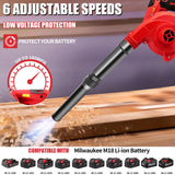 1 x RAW Customer Returns Cordless leaf blower for Milwaukee M18 battery, Milwaukee electric leaf vacuum leaf blower, cordless leaf blower set vacuum cleaner without battery, without charger  - RRP €72.99