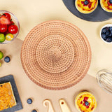 1 x RAW Customer Returns Smallterm Round Rattan Box, Wicker Fruit Basket with Lid Bread Basket Tray Storage Basket Wicker Weave Basket for Bread, Snack - RRP €27.64