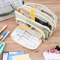 1 x RAW Customer Returns COLOCASTLE pencil case with 3 compartments pencil case large capacity pencil case girls boys teenagers adults sloppy pencil case pencil case with carrying handle for school office - RRP €17.99