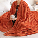 2 x Brand New EMEMA Cuddly Blanket Fleece Blanket Flannel Blanket Plain Living Blankets Couch Blanket Fluffy Throw Microfiber Bedspread Sofa Blanket Blanket For Bed Sofa Bedroom 125x150 cm Orange Red - RRP €39.98