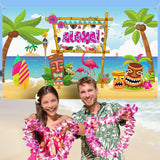 4 x Brand New Hawaiian Party Decoration Supplies Beach Backdrop Party Banner Luau Party Photo Booth Backdrop Banner for Luau Party Decorations for Aloha Themed Parties, 72.8 x 43.3 inches - RRP €47.96