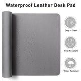 1 x RAW Customer Returns Aothia desk pad, mouse pad, office desk mat, non-slip PU leather desk mat, waterproof desk pad for office and home 60cmX35cm, light gray  - RRP €15.8