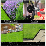 1 x RAW Customer Returns 10m x 5cm Flexible lawn edge made of plastic, bed edging, bed border, mowing edge, paving stones, palisade with ground anchor and gloves - black 10m - RRP €29.99