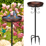 1 x RAW Customer Returns Mngren Bird Bath Standing, Bird Bath for Outdoor Garden, 35In Metal Bird Basin Bowl Water Drinker for Birds, Antique Bird Bath Winterproof Feed Water Bowl Antique Bronze  - RRP €36.99