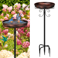 1 x RAW Customer Returns Mngren Bird Bath Standing, Bird Bath for Outdoor Garden, 35In Metal Bird Basin Bowl Water Drinker for Birds, Antique Bird Bath Winterproof Feed Water Bowl Antique Bronze  - RRP €37.99