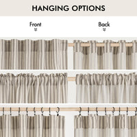 1 x RAW Customer Returns MIULEE striped curtains, high-quality linen look curtains with brown stripes for the living room, set of 2 opaque curtains with back loops and rod pocket, each 225 cm high, bedroom curtain - RRP €40.33