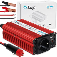 1 x RAW Customer Returns Odoga Inverter 12V to 230V - 500W Voltage Converter, Power Converter with 4.2A Dual USB Port, Inverter 12V 220V, Car Socket - Charge Your Laptop, iPad, iPhone, Tablet and More - RRP €62.99