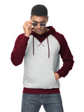 1 x Brand New YuKaiChen Men s Pullover Hoodie Patchwork Sweatshirt Casual Raglan Sleeve Hoodie with Pockets M Wine Red - RRP €27.6