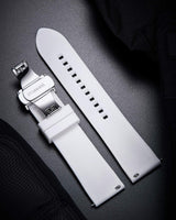 1 x RAW Customer Returns BINLUN Silicone Watch Strap Quick Release Rubber Watch Straps for Men Women Rubber Smartwatch Bracelet Sport Watch Band Replacement Strap with Folding Clasp 24mm, White  - RRP €19.99