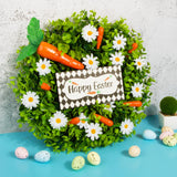 1 x Brand New Easter wreath for hanging Easter door wreath Decorative table wreath with Easter carrot daisies for Easter front door fence window home decoration - RRP €20.4