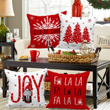 1 x RAW Customer Returns Lanpn Set of 4 Christmas Cushion Covers 60x60 cm, Merry Christmas Decorative Cushion Cover in Winter Christmas Pillowcases Christmas Home Decoration for Bedroom Sofa Bed Red  - RRP €18.64