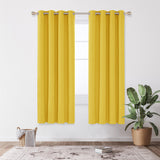 1 x RAW Customer Returns Deconovo blackout curtains, opaque curtains, opaque cold protection, 210 x 140 cm height x width , mustard yellow, set of 2 - RRP €47.95