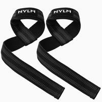 5 x Brand New NYLM lifting aids strength training - padded lifting straps for fitness and professional bodybuilding - more grip strength without annoying cutting, black gray - RRP €180.0