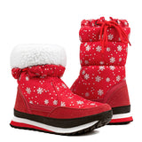 1 x Brand New Shenji Women s mid-calf winter boots, fur lined snow boots H20612 Red 39 - RRP €20.24