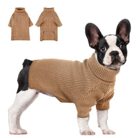 15 x Brand New PUZAUKAL Knitted Dog Sweater Winter Warm Dog Clothes Cat Jumpers Soft Cozy Turtleneck Sweater Knitwear for Small Medium Large Dogs Brown XS  - RRP €329.85