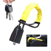 1 x RAW Customer Returns BYGD steering wheel lock, car steering wheel lock anti-theft device, car immobilizer, seat belt lock with 3 keys. Universally suitable for most vehicles. Yellow  - RRP €15.99