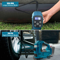 1 x RAW Customer Returns Cordless compressor for Makita 18V battery without battery, without charger , portable LED light handheld air pump with digital pressure gauge, electric air compressor for cars, motorcycles, bicycles, sports balls - RRP €59.59