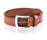 1 x RAW Customer Returns Massi Morino leather belt men s brown 95cm 3.5 cm wide belt made of genuine cowhide I full leather belt incl. pouch I Father s Day gifts for dad - RRP €30.16